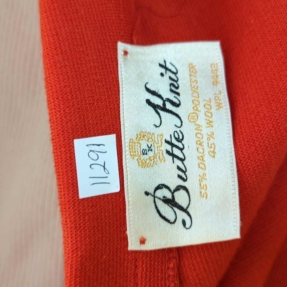 Vintage Butte Knit Wool Blend Mid Length Jacket Orange M retro mod preppy fall - Picture 6 of 6